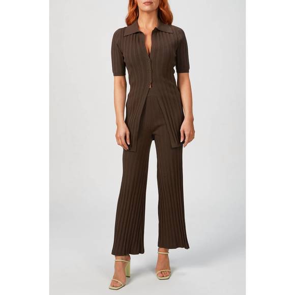 NEW RONNY KOBO xiomara knit pant in espresso - Picture 2 of 6